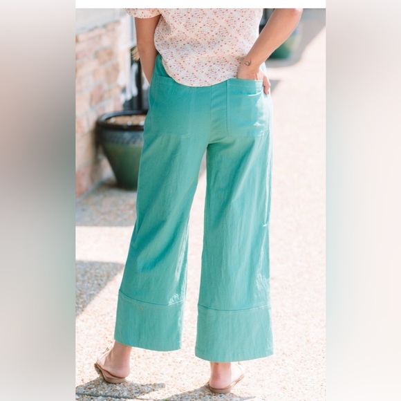 Anthropologie Pants - Anthropologie FRNCH Kellyn Woven Wide Leg Pant Turquoise Size Large